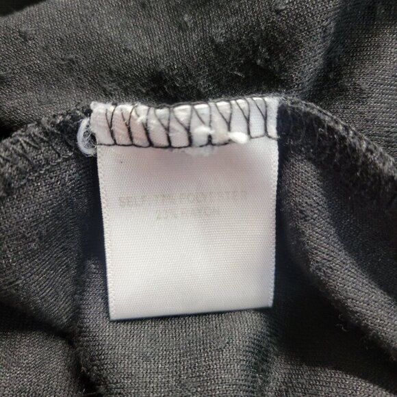 Rose + Olive 1X Classic Black Round Neck Dotted Back Button Down T-Shirt Blouse - Picture 8 of 9